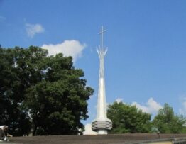 Painted prefabbed metal steeple