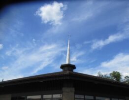 Patched roof and painted and repaired fiberglass steeple