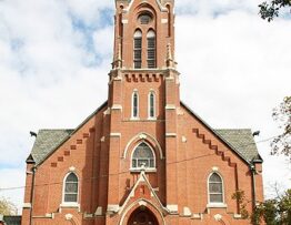 Project included slate replacement on steeple