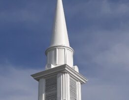 Project included the painting and repairs to church steeple